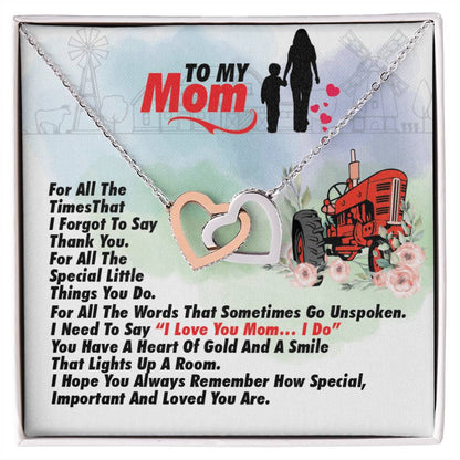 Farmer'S Mom - Interlocking Heart Necklace Interlocking Hearts Necklace