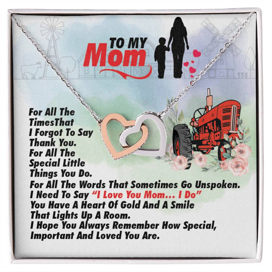 Farmer'S Mom - Interlocking Heart Necklace Interlocking Hearts Necklace