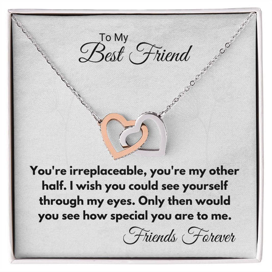You'Re Irreplaceable My Other Half Necklace Interlocking Hearts Necklace