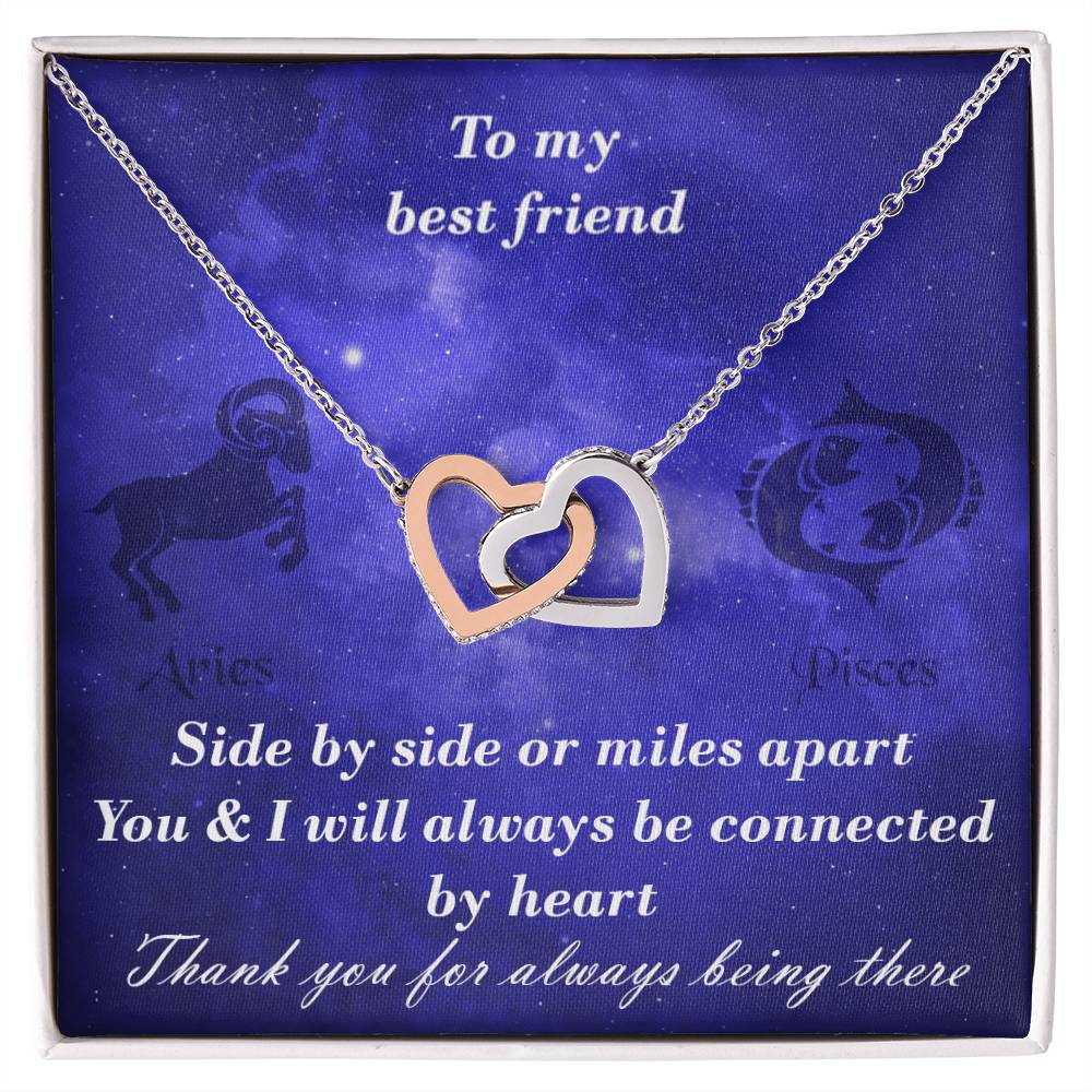 Aries To Pisces Best Friend Interlocked Hearts Necklace Interlocking Hearts Necklace