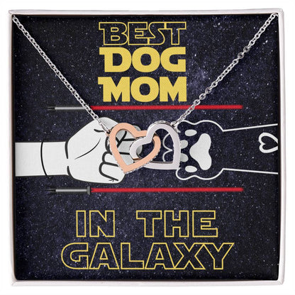 Best Dog Mom In The Galaxy Interlocking Hearts Necklace Dog Mom Jewelry Pet Lover Gift Mothers Day Jewelry From Dog