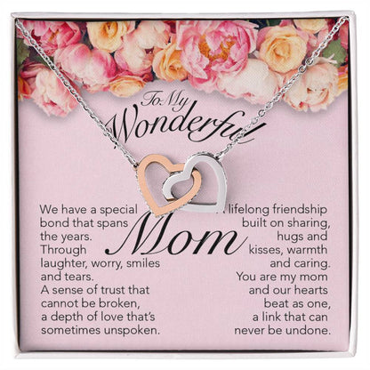 Wonderful Mom Interlocking Hearts Necklace