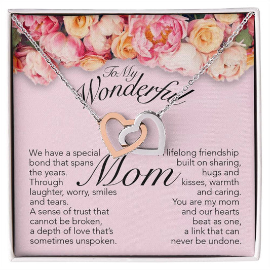 Wonderful Mom Interlocking Hearts Necklace