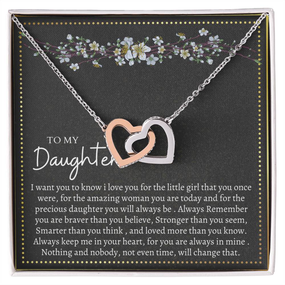 Gift For Daughter Interlocking Hearts Necklace