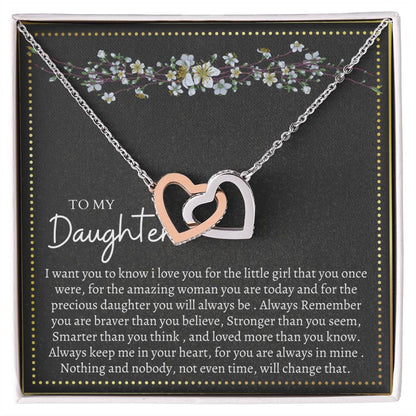 Gift For Daughter Interlocking Hearts Necklace