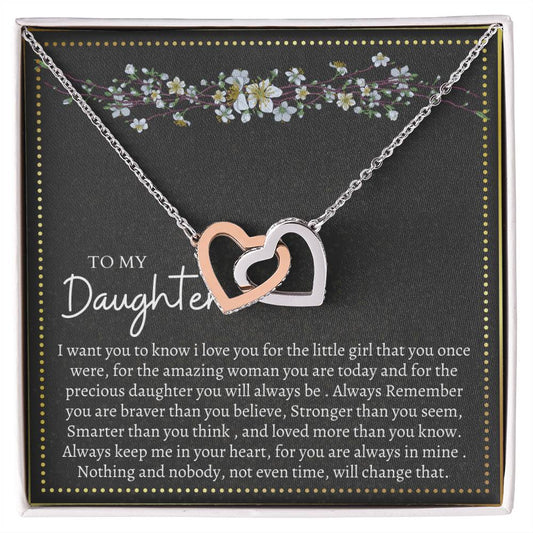 Gift For Daughter Interlocking Hearts Necklace