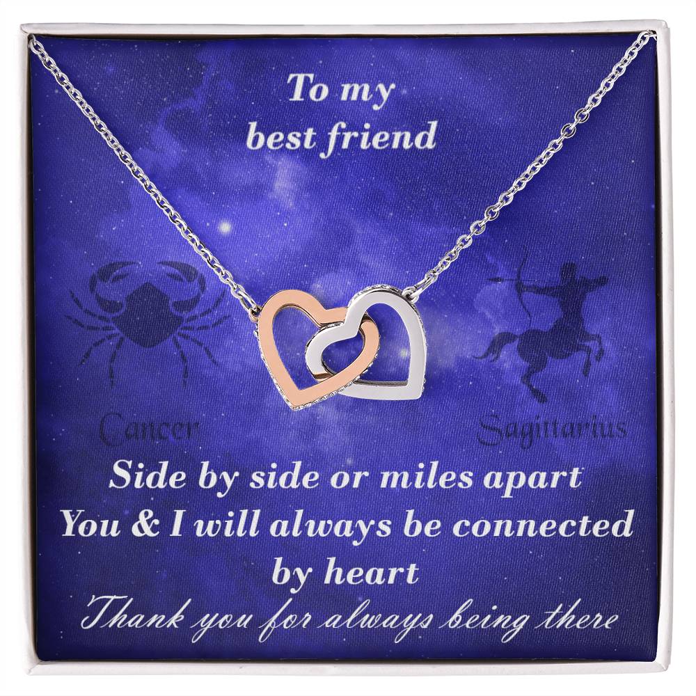 Cancer To Sagittarius Best Friend Interlocked Hearts Necklace Interlocking Hearts Necklace
