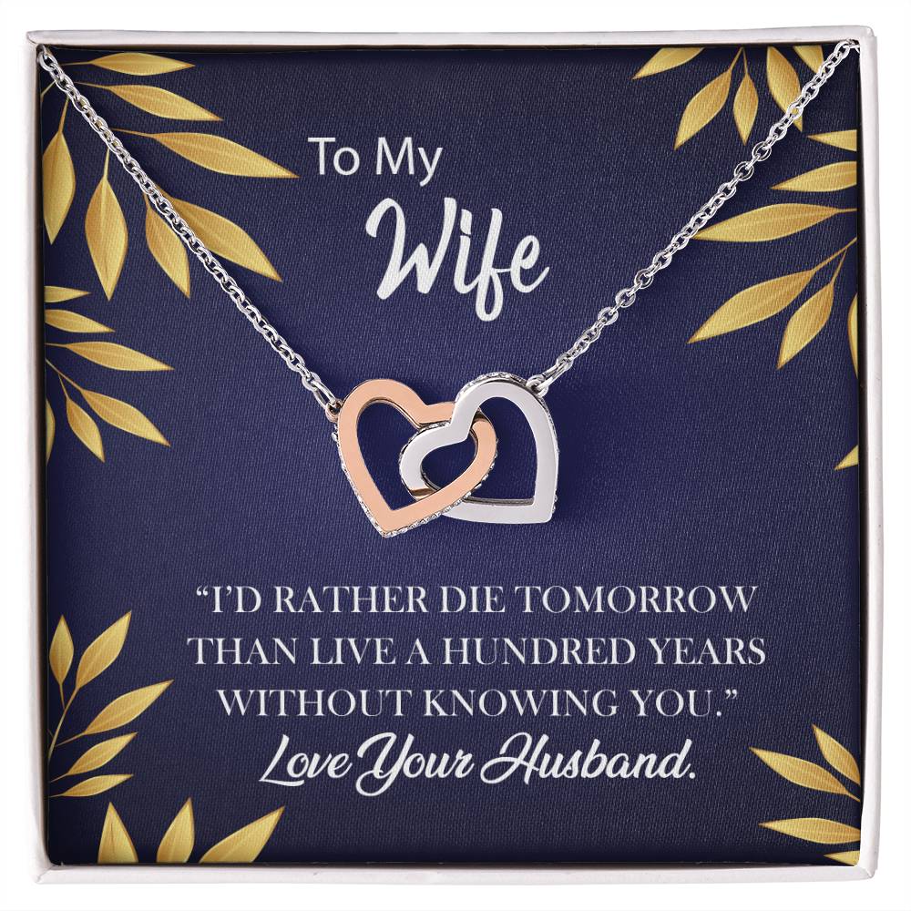 Can'T Be Without You For My Wife Necklace Interlocking Hearts Necklace
