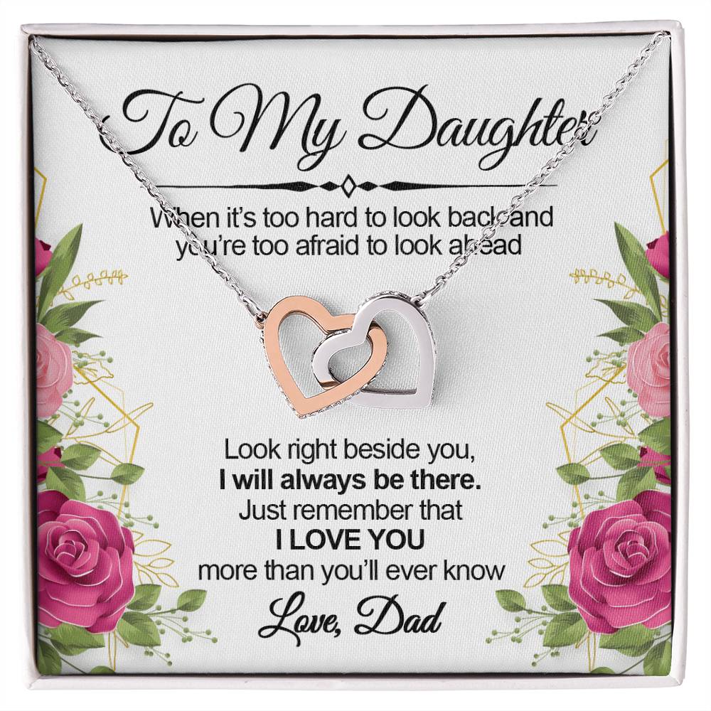 Always Beside You Necklace - To Daughter Interlocking Hearts Necklace