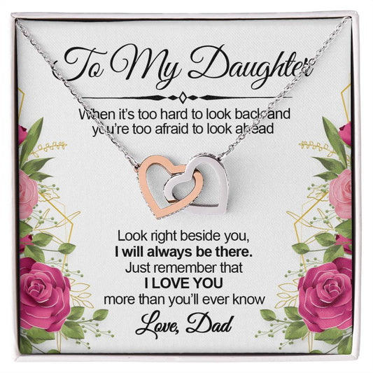 Always Beside You Necklace - To Daughter Interlocking Hearts Necklace