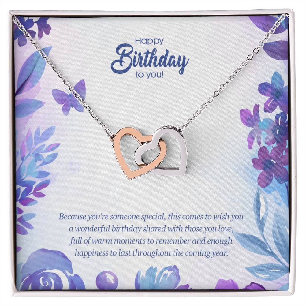 Birthday Edition Wonderful Birthday With Full Of Love! - Interlocking Hearts Necklace