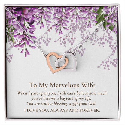 Two Hearts Linked Forever To Marvelous Wife Necklace Interlocking Hearts Necklace