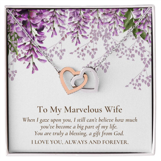 Two Hearts Linked Forever To Marvelous Wife Necklace Interlocking Hearts Necklace