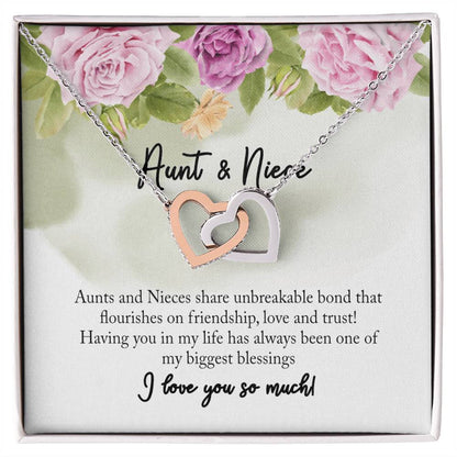 Aunt And Niece Necklace Interlocking Hearts Necklace
