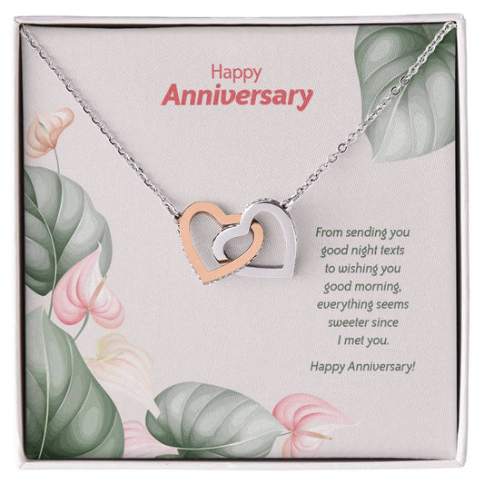 Anniversary Edition Sweeter Since I Met You - Interlocking Hearts Necklace