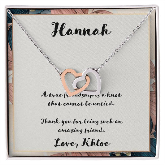 A True Friendship Interlocking Hearts Necklace