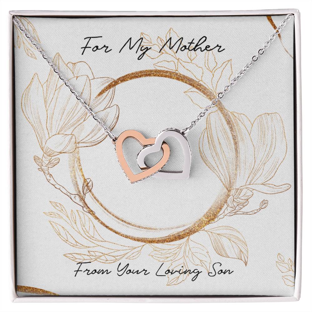 Two Hearts Necklace For My Mother Interlocking Hearts Necklace