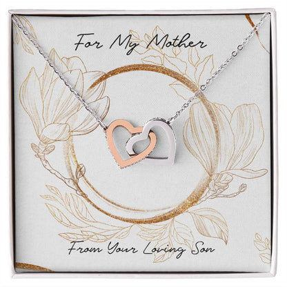 Two Hearts Necklace For My Mother Interlocking Hearts Necklace