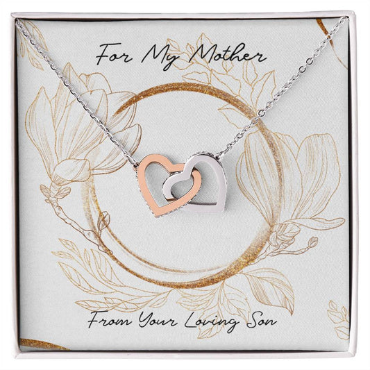 Two Hearts Necklace For My Mother Interlocking Hearts Necklace