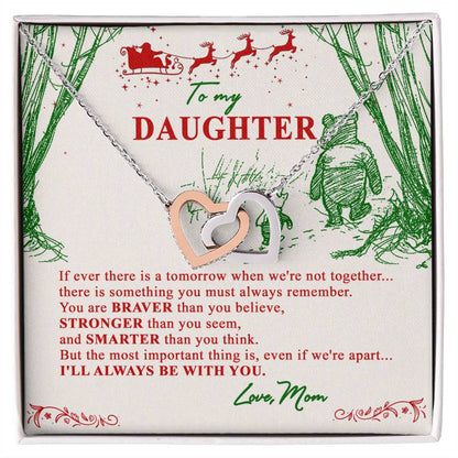 Christmas Gift To My Daughter From Mom Interlocking Hearts Necklace