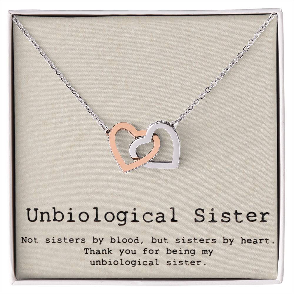 Unbiological Sister Necklace Soul Sister Big Little Sorority Sister In Law Necklace Step Sister Gift Tribe Necklace Best Friend Gift Bff Gift Interlocking Hearts Necklace