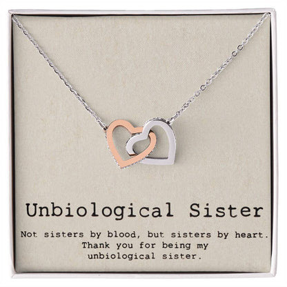 Unbiological Sister Necklace Soul Sister Big Little Sorority Sister In Law Necklace Step Sister Gift Tribe Necklace Best Friend Gift Bff Gift Interlocking Hearts Necklace