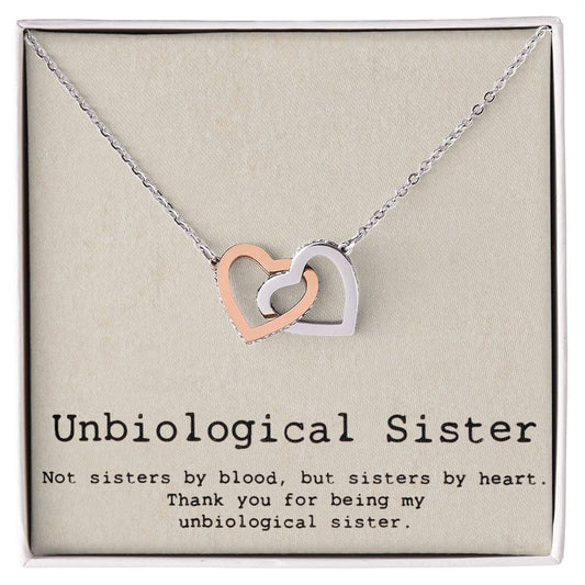 Unbiological Sister Necklace Soul Sister Big Little Sorority Sister In Law Necklace Step Sister Gift Tribe Necklace Best Friend Gift Bff Gift Interlocking Hearts Necklace