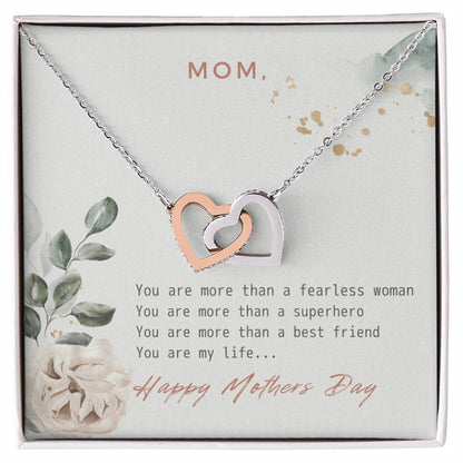 You Are My Life Mother'S Day Necklace Interlocking Hearts Necklace
