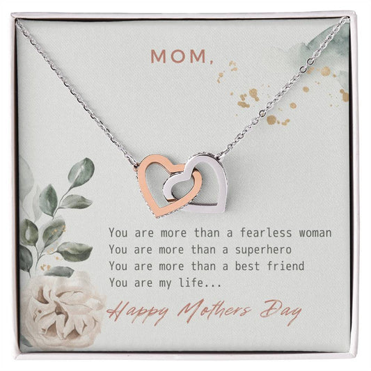 You Are My Life Mother'S Day Necklace Interlocking Hearts Necklace