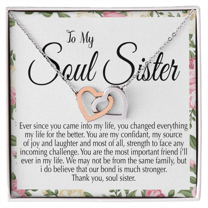 Best Gift For Soul Sister Interlocking Hearts Necklace