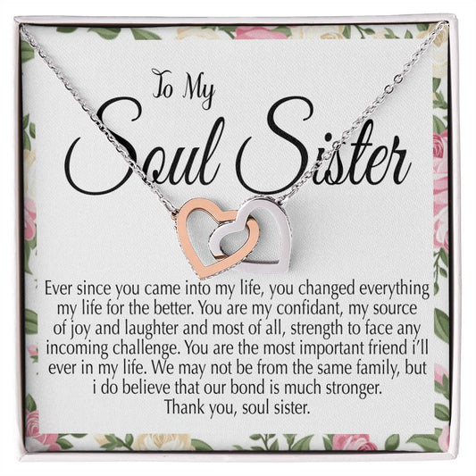 Best Gift For Soul Sister Interlocking Hearts Necklace
