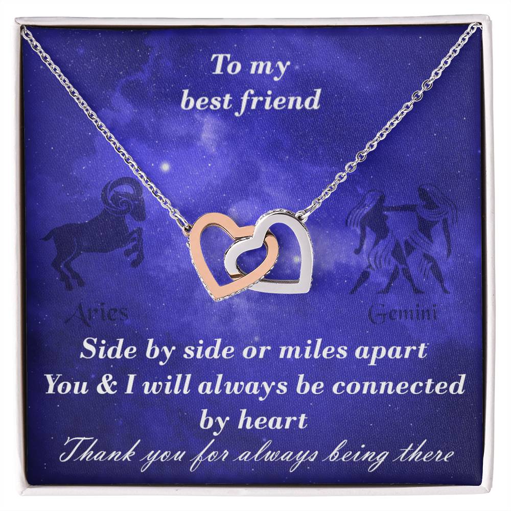 Aries To Gemini Best Friend Interlocked Hearts Necklace Interlocking Hearts Necklace