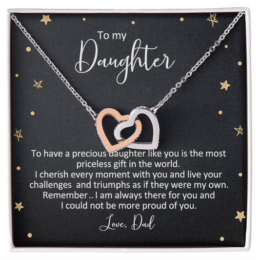 Dad To Daughter Necklace Interlocking Hearts Necklace