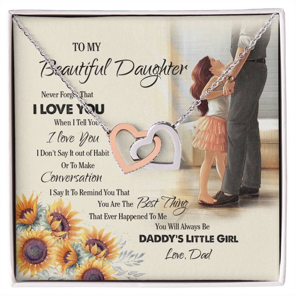 Gift For Daughter Birthday Draduation Gift For Daughter From Dad Necklace For Daughter Jewelry For Daughter Interlock Necklace Interlocking Hearts Necklace