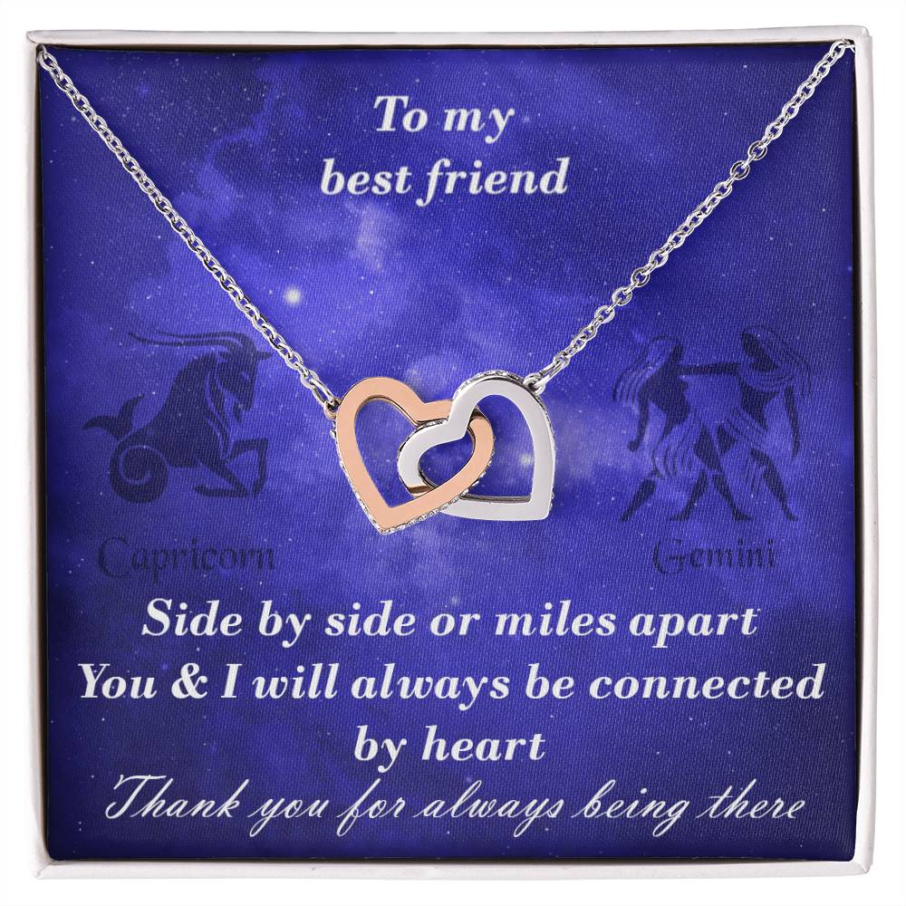 Capricorn To Gemini Best Friend Interlocked Hearts Necklace Interlocking Hearts Necklace