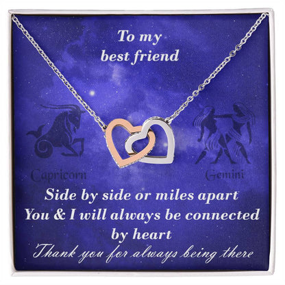 Capricorn To Gemini Best Friend Interlocked Hearts Necklace Interlocking Hearts Necklace