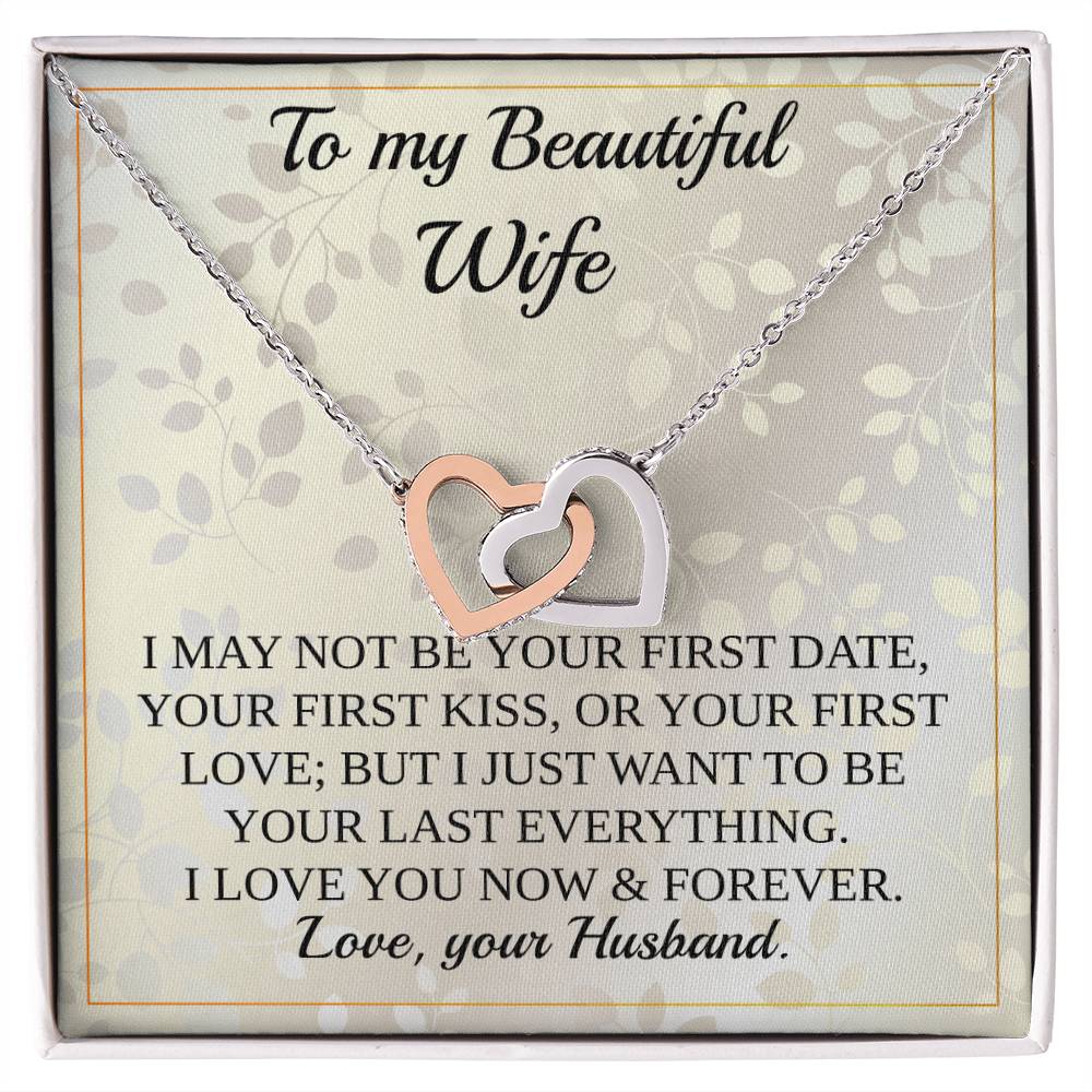 To My Wife -Love Necklace - Gift Interlocking Hearts Necklace