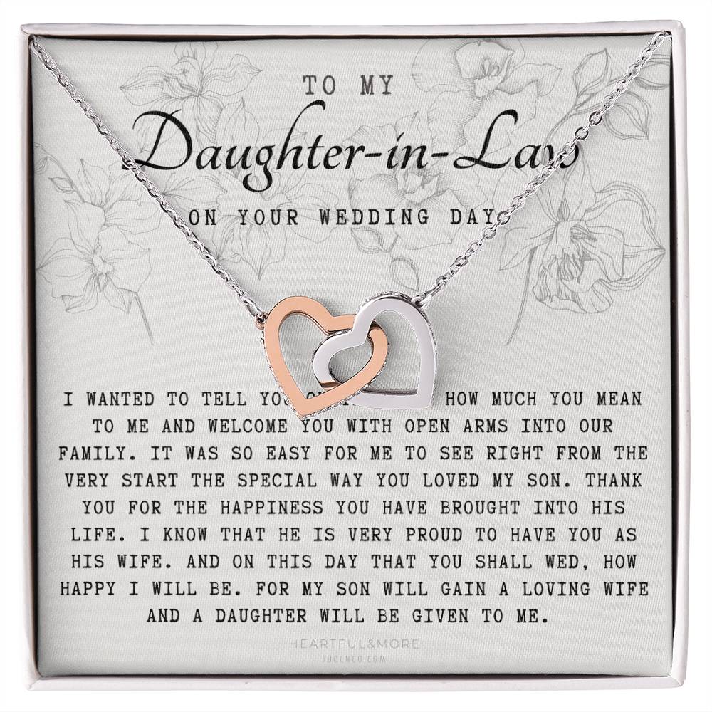 Daughter In Law Gift On Wedding Day Future Daughter In Law Wedding Gift Bride Gift From Mother In Law Daughter In Law Necklace Interlocking Hearts Necklace