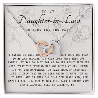 Daughter In Law Gift On Wedding Day Future Daughter In Law Wedding Gift Bride Gift From Mother In Law Daughter In Law Necklace Interlocking Hearts Necklace