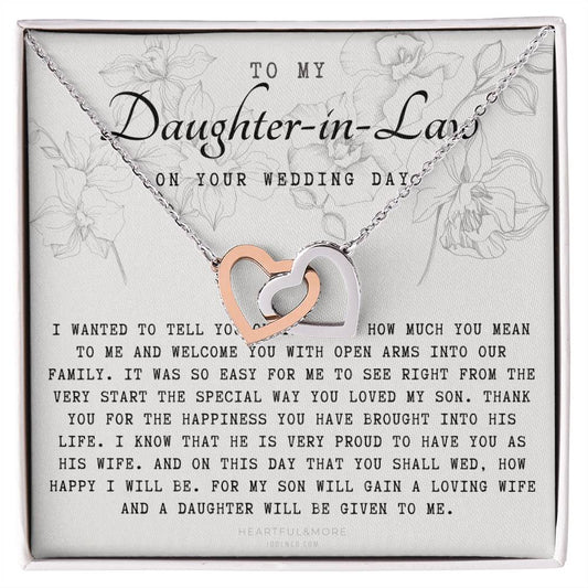 Daughter In Law Gift On Wedding Day Future Daughter In Law Wedding Gift Bride Gift From Mother In Law Daughter In Law Necklace Interlocking Hearts Necklace