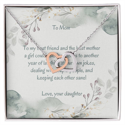 Two Love Hearts For Mom Necklace Interlocking Hearts Necklace
