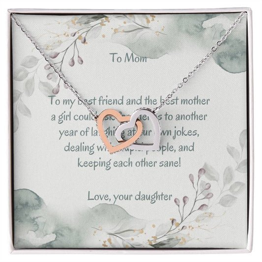 Two Love Hearts For Mom Necklace Interlocking Hearts Necklace