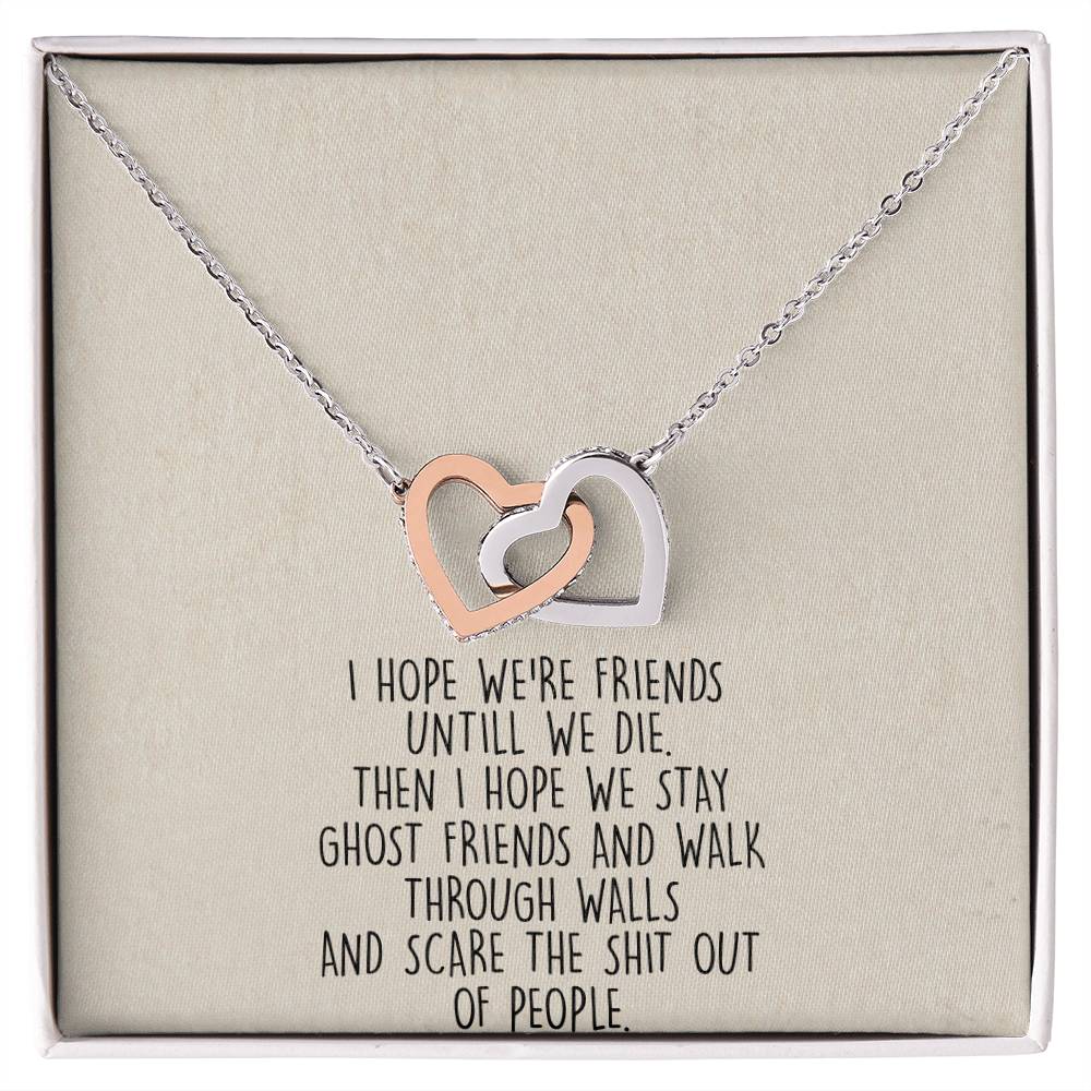 Ghost Friends Soul Sister Interlocking Heart Necklace Best Friend Gift Bff Gift Interlocking Hearts Necklace