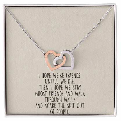 Ghost Friends Soul Sister Interlocking Heart Necklace Best Friend Gift Bff Gift Interlocking Hearts Necklace