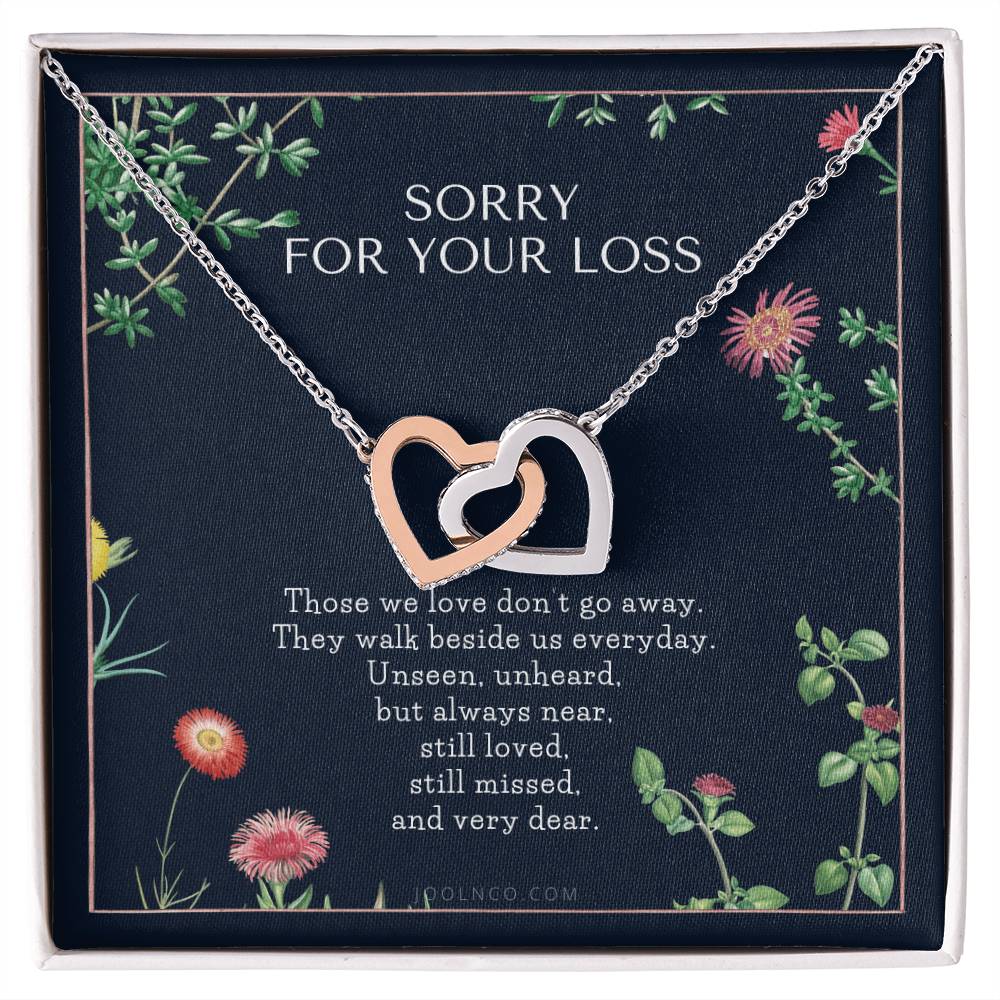 Cat Memorial Necklace Dog Memorial Necklace Pet Memorial Necklace Pet Sympathy Gift Pet Loss Gift Interlocking Hearts Necklace