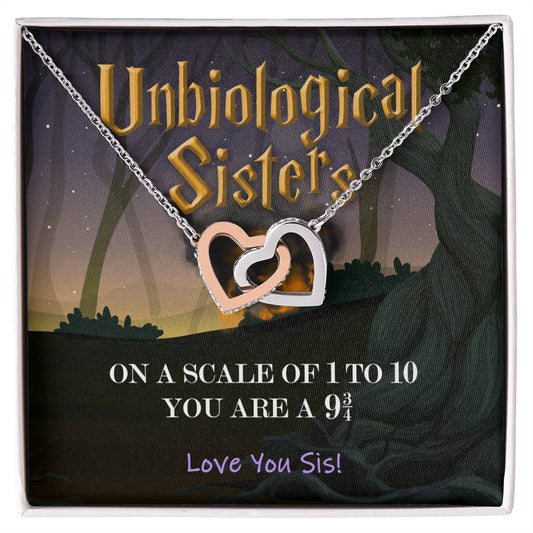 Unbiological Sisters - On A Scale - Necklace Interlocking Hearts Necklace