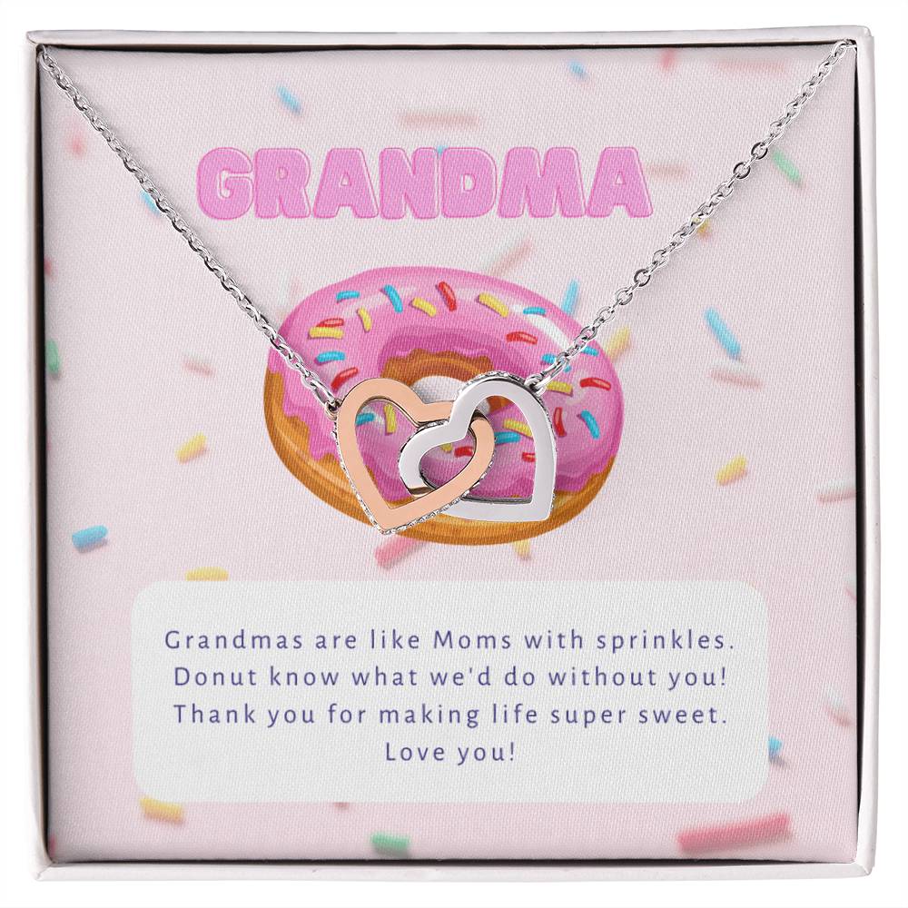 Donut Know What We'D Do Without You Interlocking Hearts Necklace