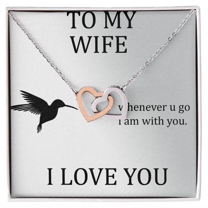 Cool Gift For My Wife Interlocking Hearts Necklace