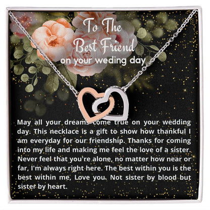 Wedding Gift - To My Best Friend Interlocking Hearts Necklace
