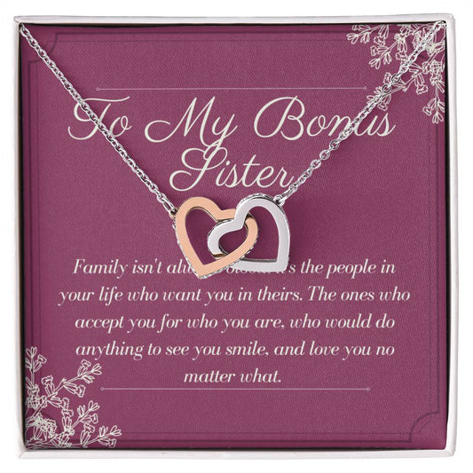 Bonus Sister Gift Sister In Law Gift Sister Of The Groom Wedding Thank You Bridesmaid Interlocking Hearts Necklace